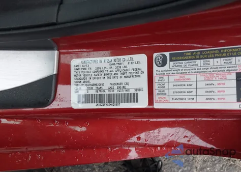 2014 Nissan 370Z Touring from USA, damaged, VIN JN1AZ4FH4EM620657